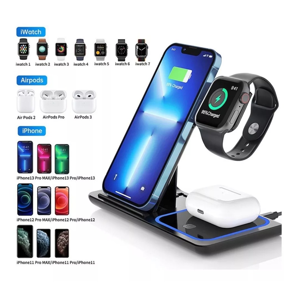 Base Soporte Carga Inalambrica 3 En 1